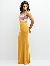 Side View Thumbnail - NYC Yellow Crepe Mix-and-Match High Waist Fit and Flare Skirt