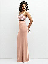 Side View Thumbnail - Pale Peach Crepe Mix-and-Match High Waist Fit and Flare Skirt