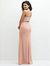 Rear View Thumbnail - Pale Peach Crepe Mix-and-Match High Waist Fit and Flare Skirt