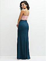 Rear View Thumbnail - Atlantic Blue Crepe Mix-and-Match High Waist Fit and Flare Skirt