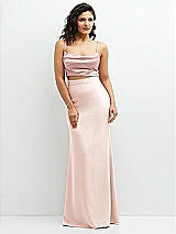 Front View Thumbnail - Blush Crepe Mix-and-Match High Waist Fit and Flare Skirt