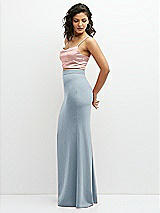 Side View Thumbnail - Mist Crepe Mix-and-Match High Waist Fit and Flare Skirt