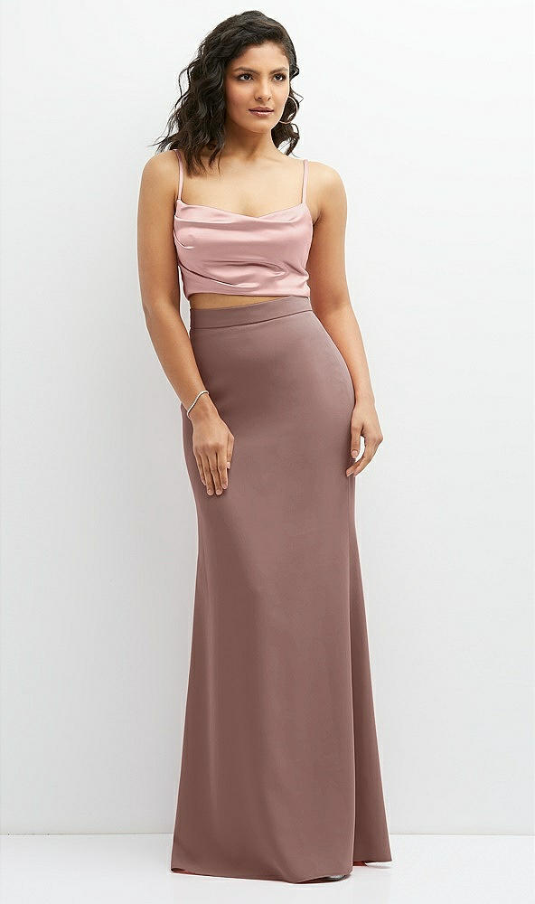 Front View - Sienna Crepe Mix-and-Match High Waist Fit and Flare Skirt