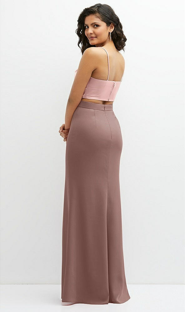 Back View - Sienna Crepe Mix-and-Match High Waist Fit and Flare Skirt