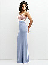 Side View Thumbnail - Sky Blue Crepe Mix-and-Match High Waist Fit and Flare Skirt