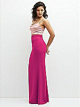 Side View Thumbnail - Think Pink Crepe Mix-and-Match High Waist Fit and Flare Skirt