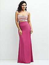 Front View Thumbnail - Tea Rose Crepe Mix-and-Match High Waist Fit and Flare Skirt