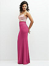 Side View Thumbnail - Tea Rose Crepe Mix-and-Match High Waist Fit and Flare Skirt