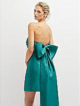 Alt View 1 Thumbnail - Jade Strapless Satin Column Mini Dress with Oversized Bow