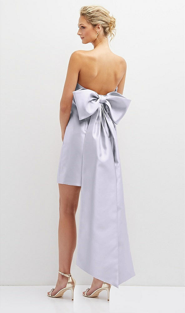 Back View - Silver Dove Strapless Satin Column Mini Dress with Oversized Bow