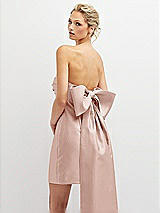 Alt View 1 Thumbnail - Toasted Sugar Strapless Satin Column Mini Dress with Oversized Bow