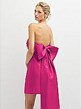 Alt View 1 Thumbnail - Think Pink Strapless Satin Column Mini Dress with Oversized Bow