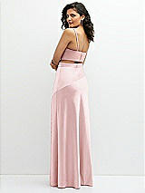 Rear View Thumbnail - Ballet Pink Satin Mix-and-Match High Waist Seamed Bias Skirt