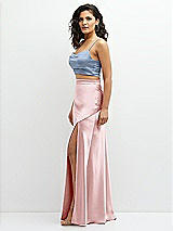 Side View Thumbnail - Cloudy Satin Mix-and-Match Draped Midriff Top