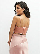 Rear View Thumbnail - Copper Penny Satin Mix-and-Match Draped Midriff Top