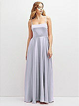 Front View Thumbnail - Silver Dove Adjustable Sash Tie Back Satin Maxi Dress with Full Skirt