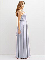 Side View Thumbnail - Silver Dove Adjustable Sash Tie Back Satin Maxi Dress with Full Skirt