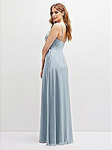 Alt View 3 Thumbnail - Mist Vertical Ruched Bodice Satin Maxi Dress with Full Skirt