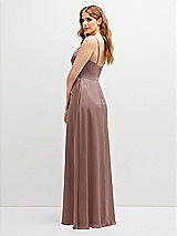 Alt View 3 Thumbnail - Sienna Vertical Ruched Bodice Satin Maxi Dress with Full Skirt