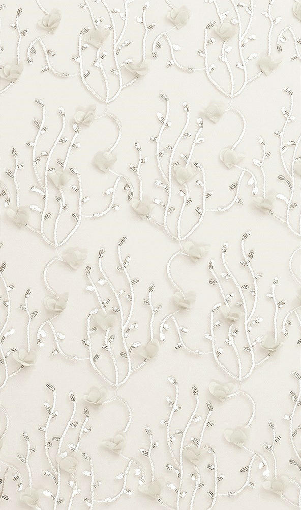 Back View - Ivory Off-the-Shoulder A-line 3D Floral Embroidered Dress