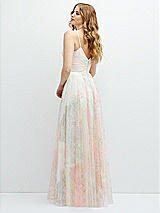 Rear View Thumbnail - Rose Romance Romantic Floral Soft Tulle Maxi Dress with Full Skirt