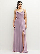 Front View Thumbnail - Suede Rose Soft Cowl-Neck A-Line Maxi Dress with Adjustable Straps