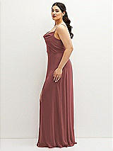 Side View Thumbnail - English Rose Soft Cowl-Neck A-Line Maxi Dress with Adjustable Straps