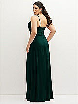 Rear View Thumbnail - Evergreen Soft Cowl-Neck A-Line Maxi Dress with Adjustable Straps