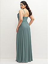 Rear View Thumbnail - Icelandic Soft Cowl-Neck A-Line Maxi Dress with Adjustable Straps