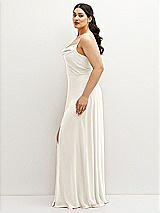 Side View Thumbnail - Ivory Soft Cowl-Neck A-Line Maxi Dress with Adjustable Straps