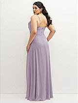 Rear View Thumbnail - Lilac Haze Soft Cowl-Neck A-Line Maxi Dress with Adjustable Straps