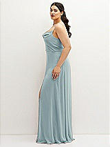 Side View Thumbnail - Morning Sky Soft Cowl-Neck A-Line Maxi Dress with Adjustable Straps