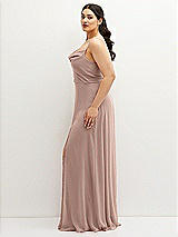 Side View Thumbnail - Neu Nude Soft Cowl-Neck A-Line Maxi Dress with Adjustable Straps