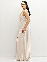 Side View Thumbnail - Oat Soft Cowl-Neck A-Line Maxi Dress with Adjustable Straps