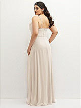 Rear View Thumbnail - Oat Soft Cowl-Neck A-Line Maxi Dress with Adjustable Straps