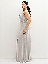 Side View Thumbnail - Oyster Soft Cowl-Neck A-Line Maxi Dress with Adjustable Straps
