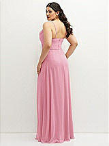 Rear View Thumbnail - Peony Pink Soft Cowl-Neck A-Line Maxi Dress with Adjustable Straps