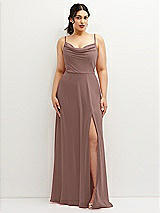 Front View Thumbnail - Sienna Soft Cowl-Neck A-Line Maxi Dress with Adjustable Straps