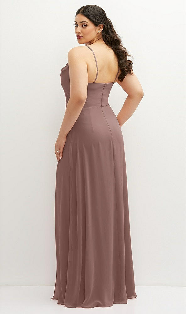 Back View - Sienna Soft Cowl-Neck A-Line Maxi Dress with Adjustable Straps