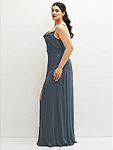 Side View Thumbnail - Silverstone Soft Cowl-Neck A-Line Maxi Dress with Adjustable Straps