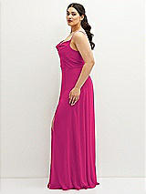 Side View Thumbnail - Think Pink Soft Cowl-Neck A-Line Maxi Dress with Adjustable Straps