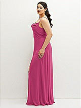 Side View Thumbnail - Tea Rose Soft Cowl-Neck A-Line Maxi Dress with Adjustable Straps