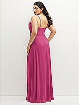 Rear View Thumbnail - Tea Rose Soft Cowl-Neck A-Line Maxi Dress with Adjustable Straps