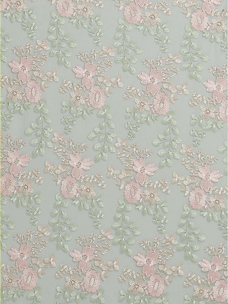 Front View - Willow Green Ivy Fleur Embroidery Fabric by the Yard