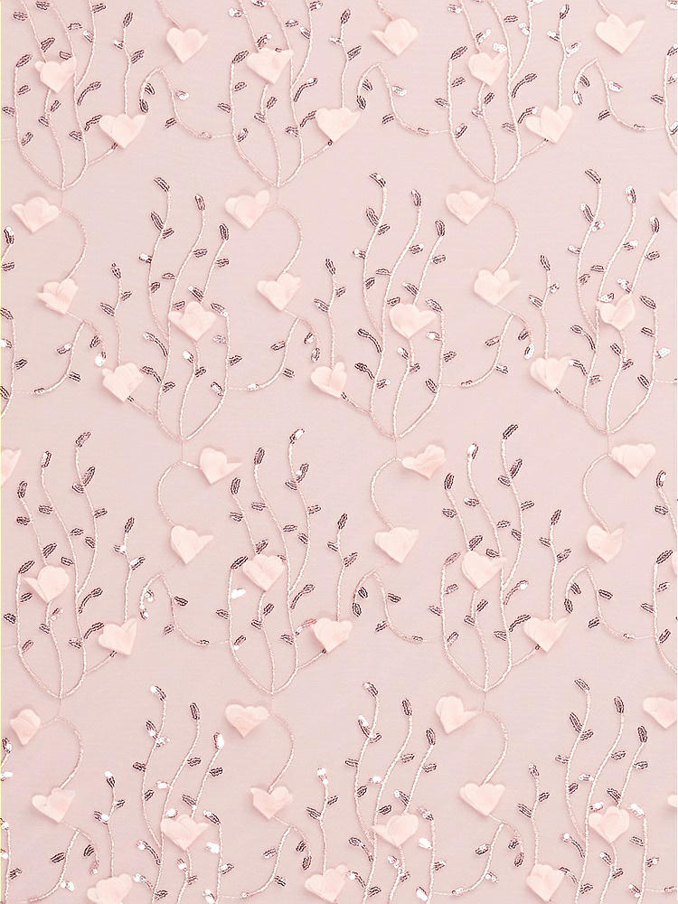 Front View - Rose - PANTONE Rose Quartz Trellis 3D Sequin Embroidery Fabric by the Yard