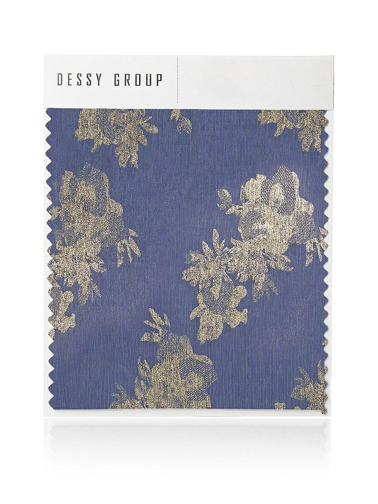Front View - French Blue Gold Foil Pleated Metallic Gold Foil Swatch
