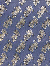 Front View Thumbnail - French Blue Gold Foil Pleated Metallic Gold Foil Fabric by the Yard