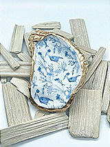 Front View Thumbnail - Neutral Chinoiserie Blue Heron Oyster Shell Ring Dish