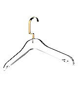 Front View Thumbnail - Clear Clear Acrylic Clothes Hanger Set of 10 with Gold-Tone Hooks