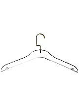 Side View Thumbnail - Clear Clear Acrylic Clothes Hanger Set of 10 with Gold-Tone Hooks